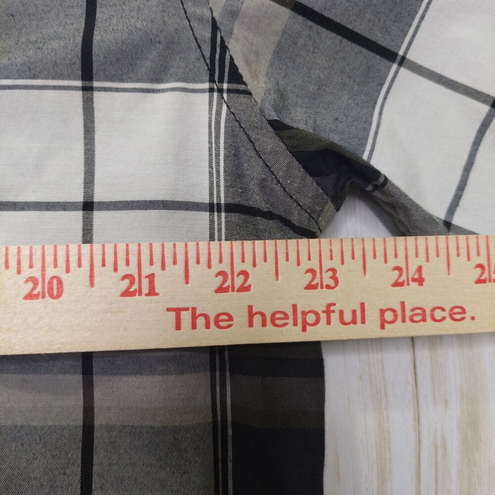 Reclaim Athletic Fit Men's Shirt Button Up~ Long Sleeve~Gray Plaid~Size XL - Picture 10 of 10